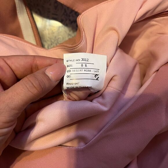 New Dessy Collection Desert Rose Off The Shoulder Criss Cross Trumpet Gown 8R‎ - Picture 9 of 9